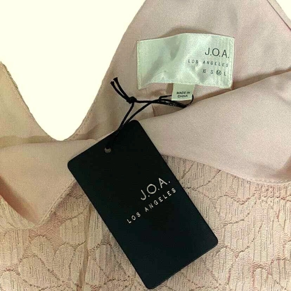 J.O.A. Cami‎ Tank Top Womens Medium Floral Lace V-Neck Low Back Blush Pink - Picture 5 of 8